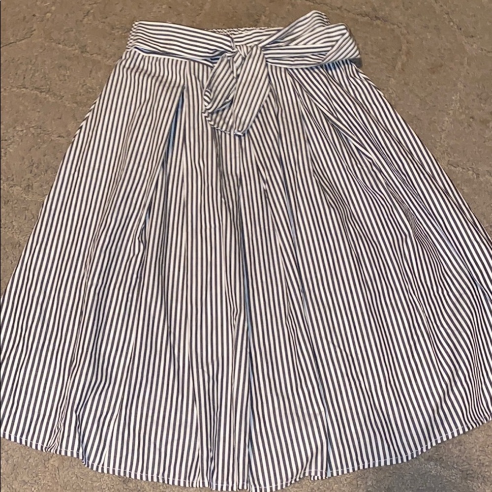 Black and white striped skirt